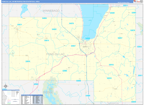 Fond du Lac Metro Area Wall Map